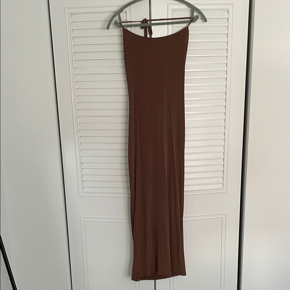 H&M Brown Sparkles Backless Dress